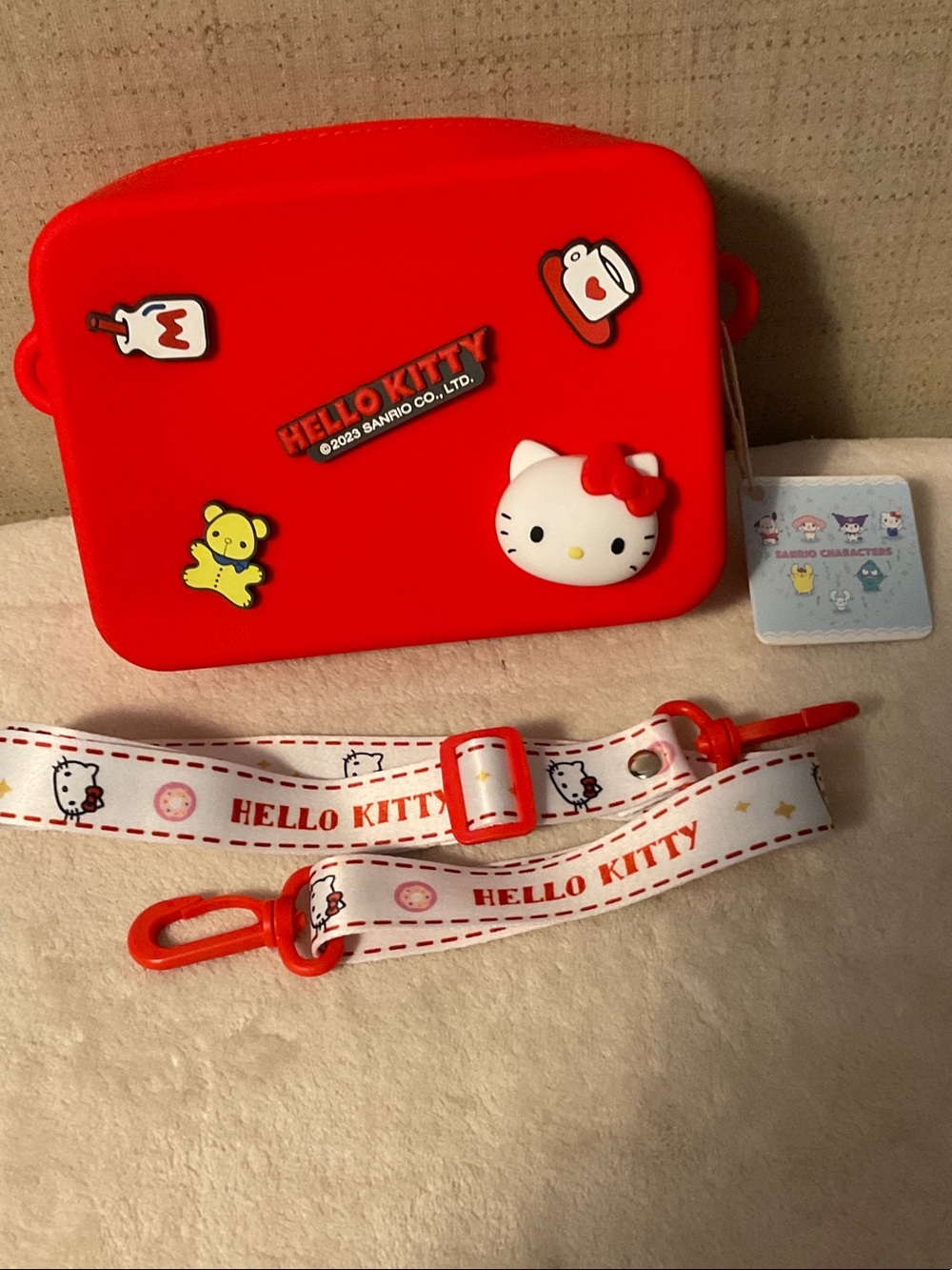 Hello Kitty Red Kids Shoulder Bag with Character Charms